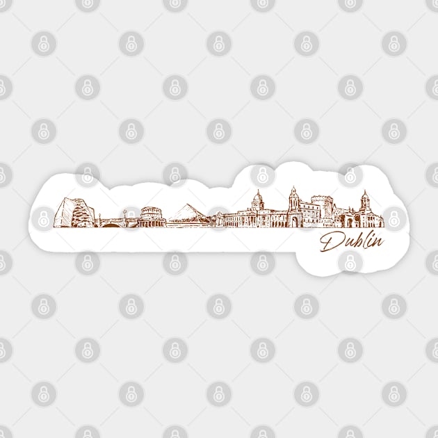 Dublin hand drawn skyline Sticker by SerenityByAlex